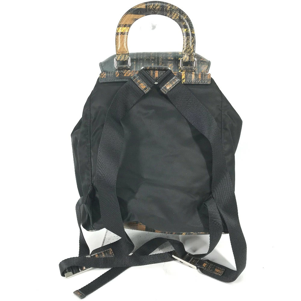 PRADA Triangle Plate Check Backpack Rucksack Daypack Bag Drawstring Rucksack - Picture 2 of 15